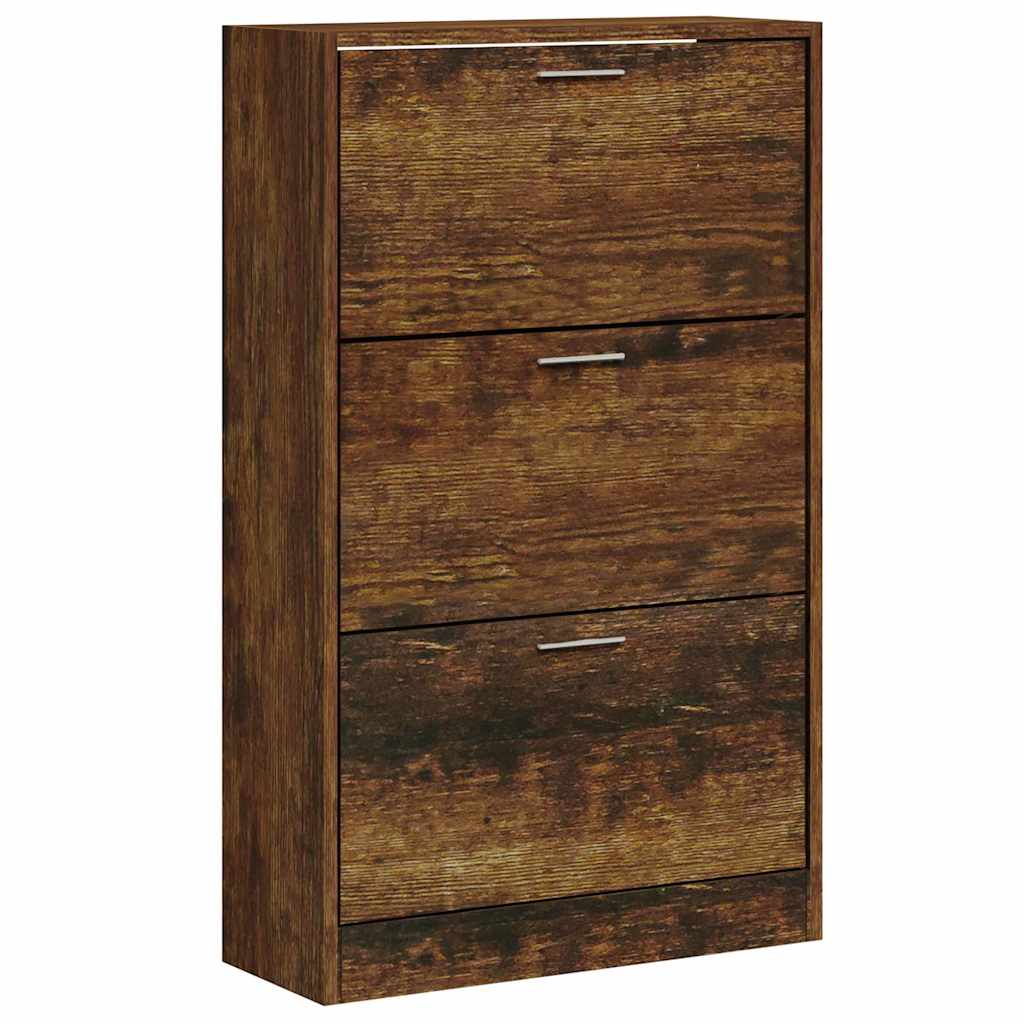 Schuhschrank Räuchereiche 63x24x103 cm Holzwerkstoff