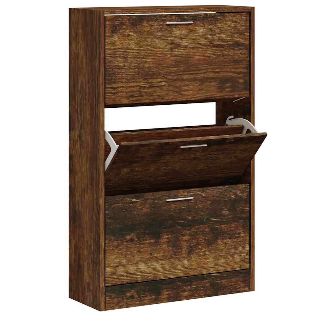 Schuhschrank Räuchereiche 63x24x103 cm Holzwerkstoff