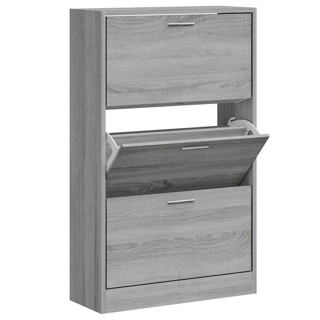 Schuhschrank Grau Sonoma 63x24x103 cm Holzwerkstoff