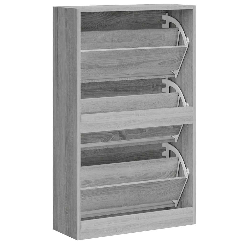 Schuhschrank Grau Sonoma 63x24x103 cm Holzwerkstoff