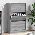 Schuhschrank Grau Sonoma 63x24x103 cm Holzwerkstoff