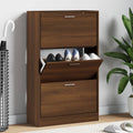 Schuhschrank Braun Eichen-Optik 63x24x103 cm Holzwerkstoff