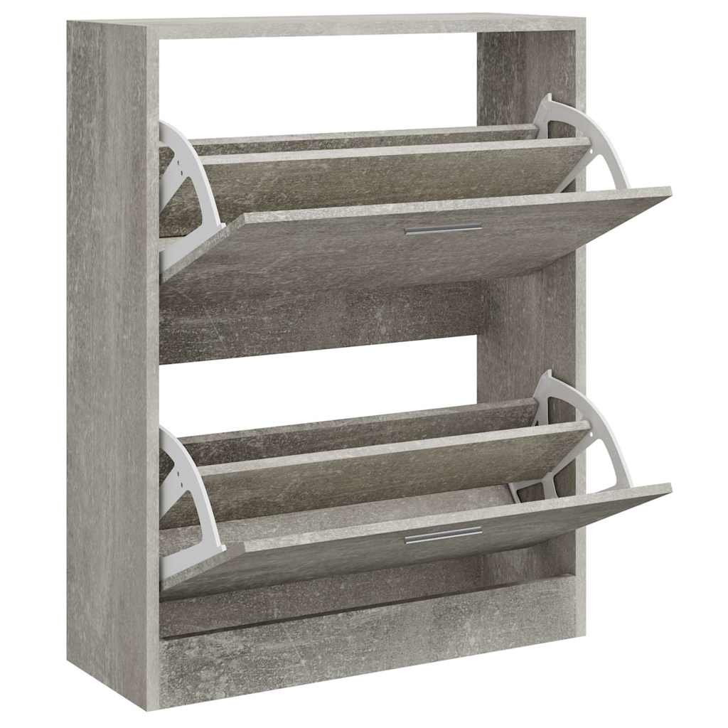 Schuhschrank Betongrau 63x24x81 cm Holzwerkstoff