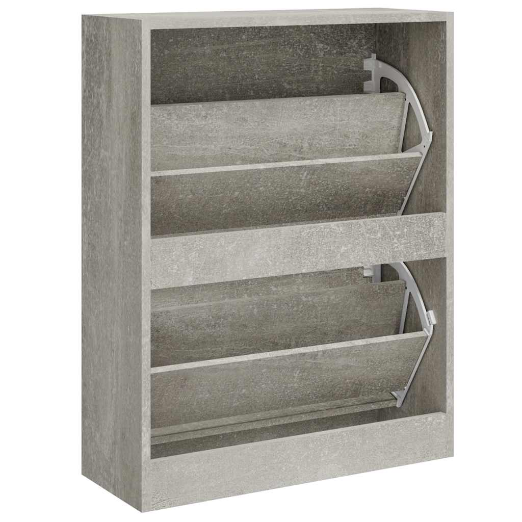 Schuhschrank Betongrau 63x24x81 cm Holzwerkstoff