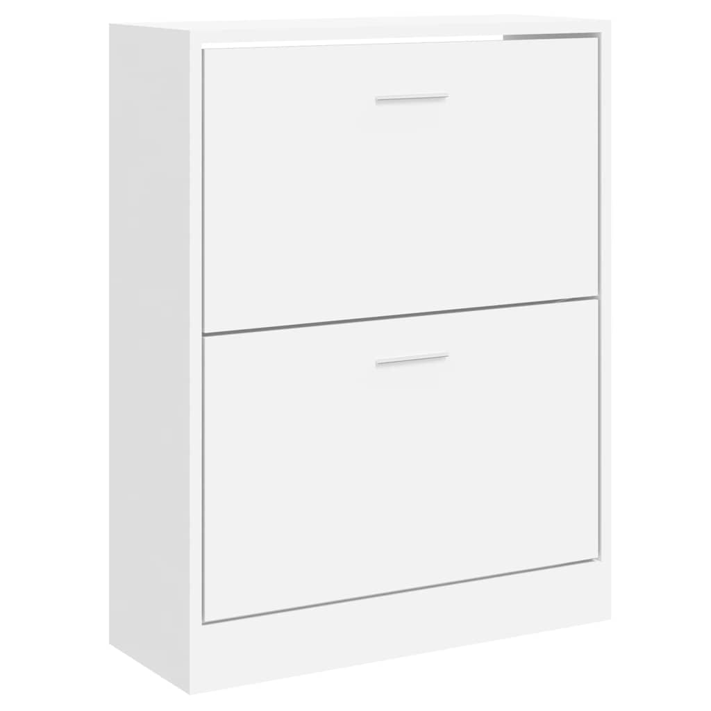 Schuhschrank Hochglanz-Weiß 63x24x81 cm Holzwerkstoff