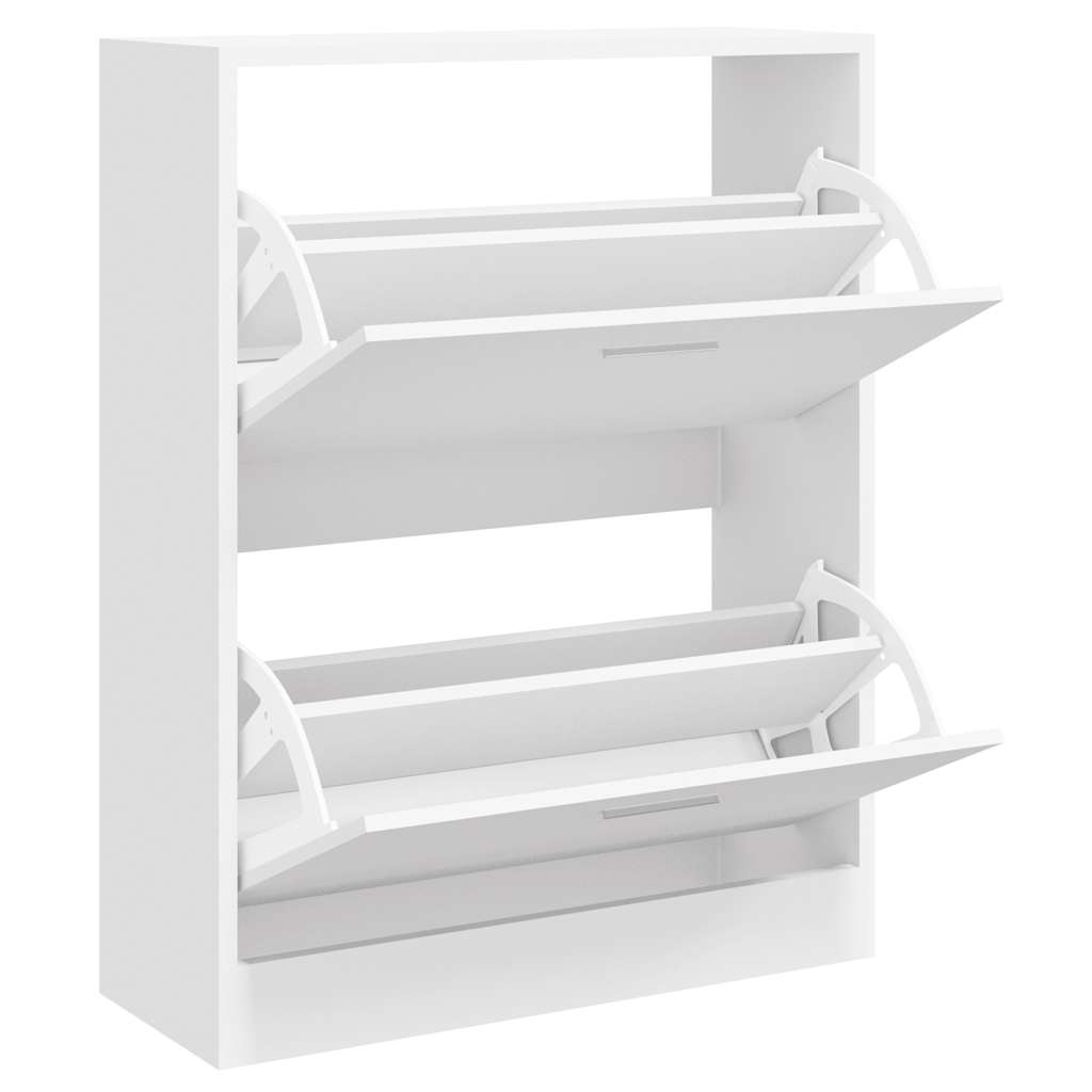 Schuhschrank Hochglanz-Weiß 63x24x81 cm Holzwerkstoff