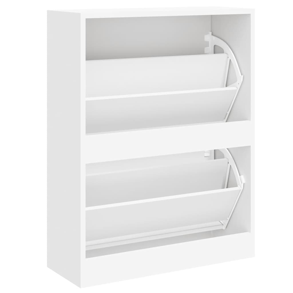 Schuhschrank Hochglanz-Weiß 63x24x81 cm Holzwerkstoff