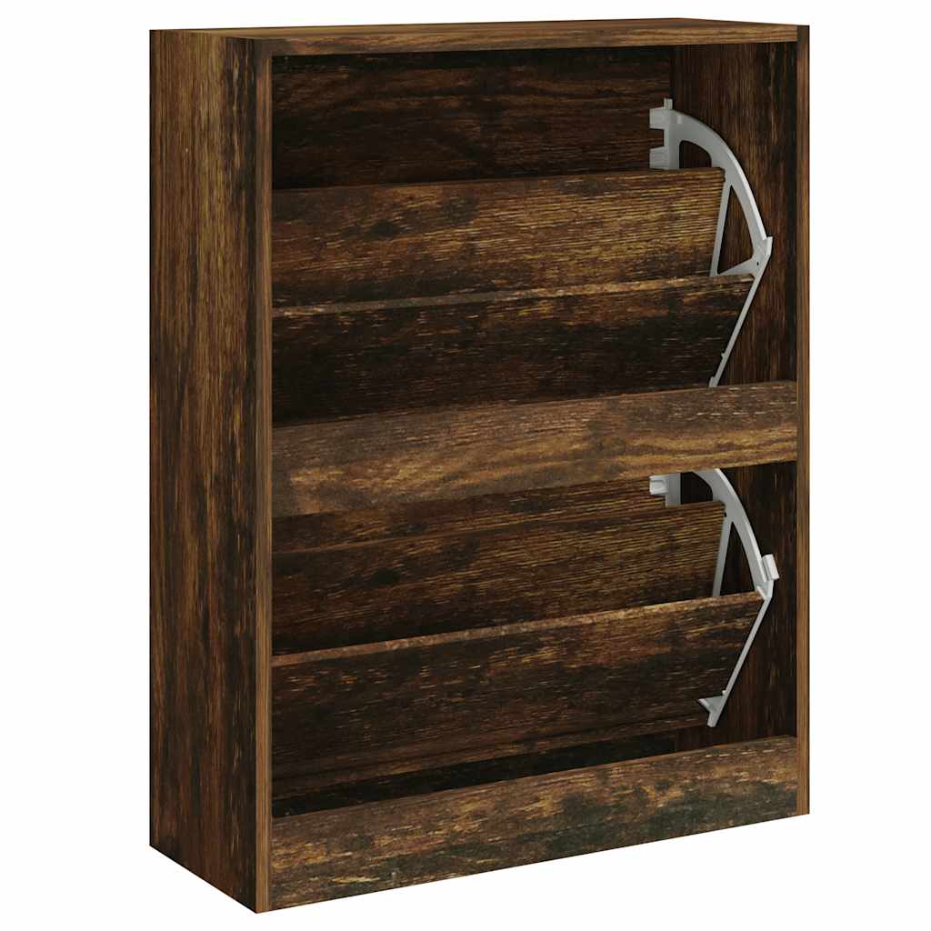 Schuhschrank Räuchereiche 63x24x81 cm Holzwerkstoff