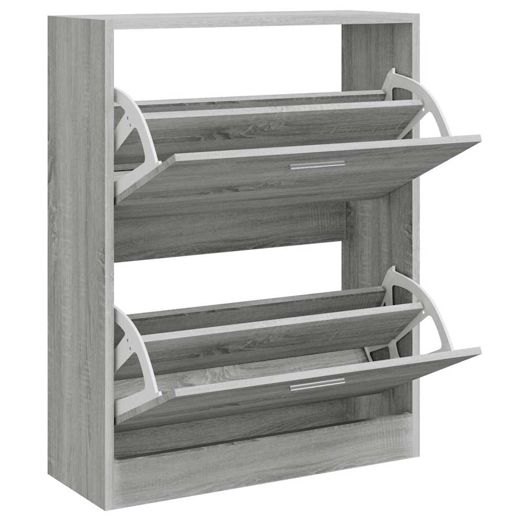 Schuhschrank Grau Sonoma 63x24x81 cm Holzwerkstoff