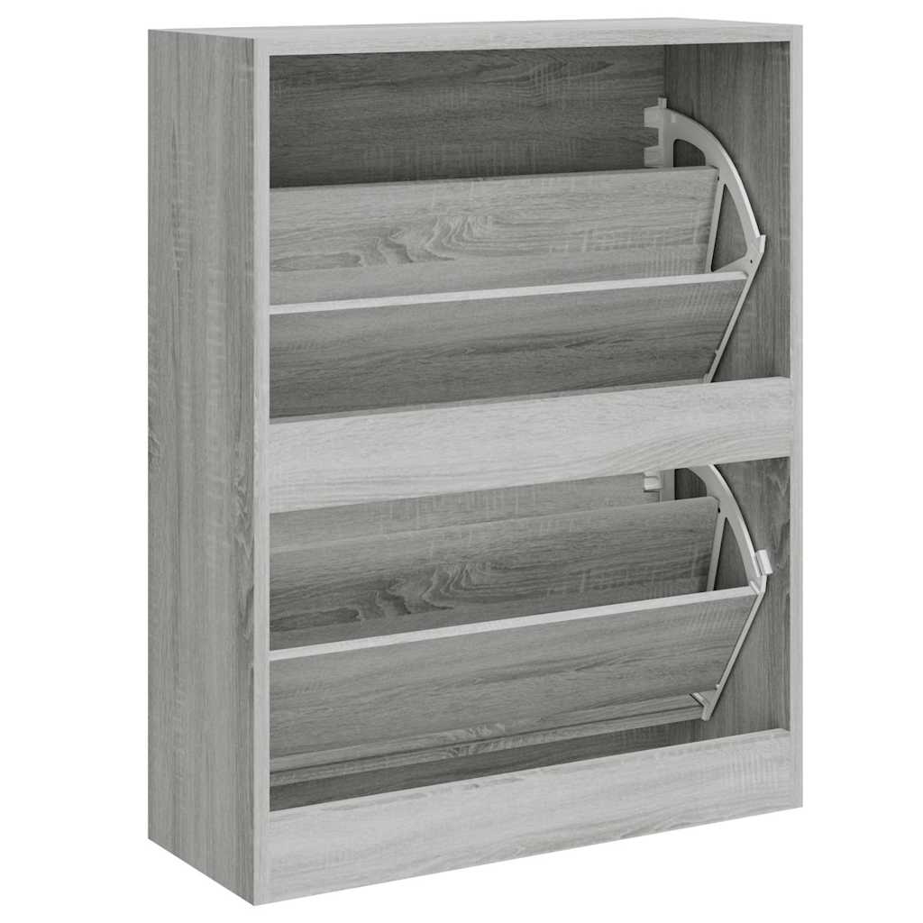 Schuhschrank Grau Sonoma 63x24x81 cm Holzwerkstoff