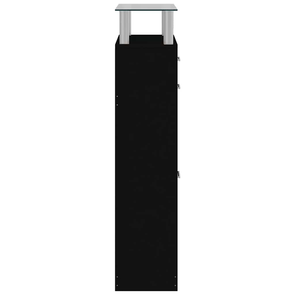 Schuhschrank Schwarz 63x24x104 cm Holzwerkstoff
