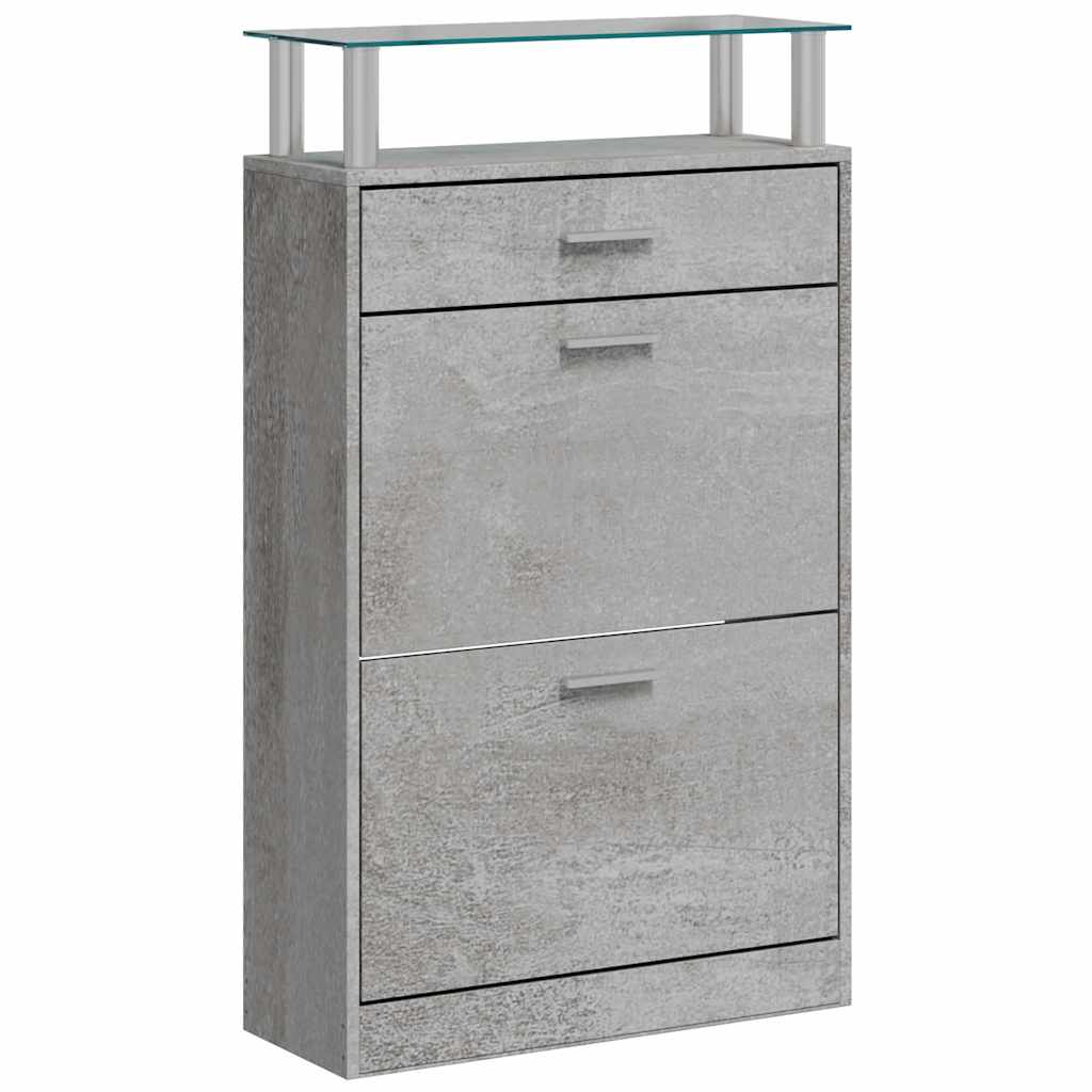 Schuhschrank Betongrau 63x24x104 cm Holzwerkstoff