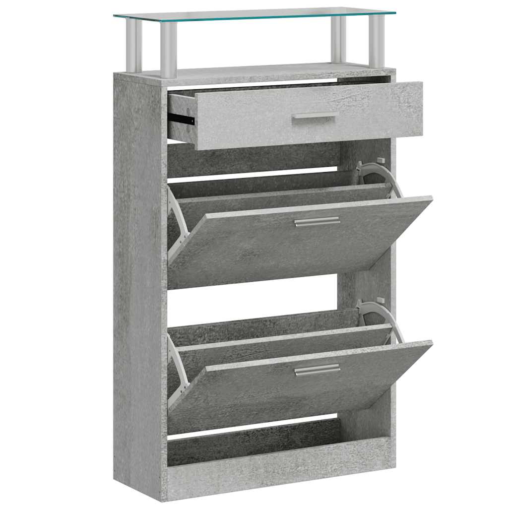 Schuhschrank Betongrau 63x24x104 cm Holzwerkstoff