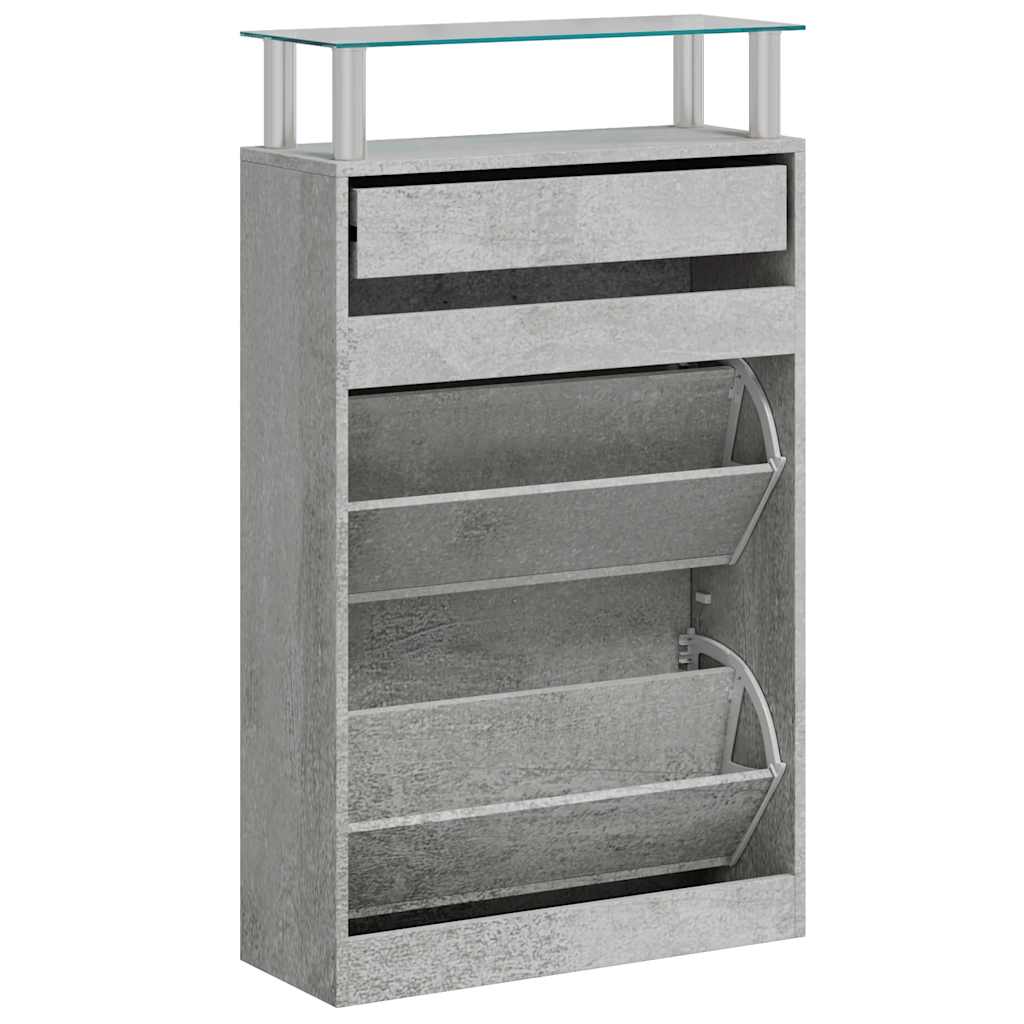 Schuhschrank Betongrau 63x24x104 cm Holzwerkstoff