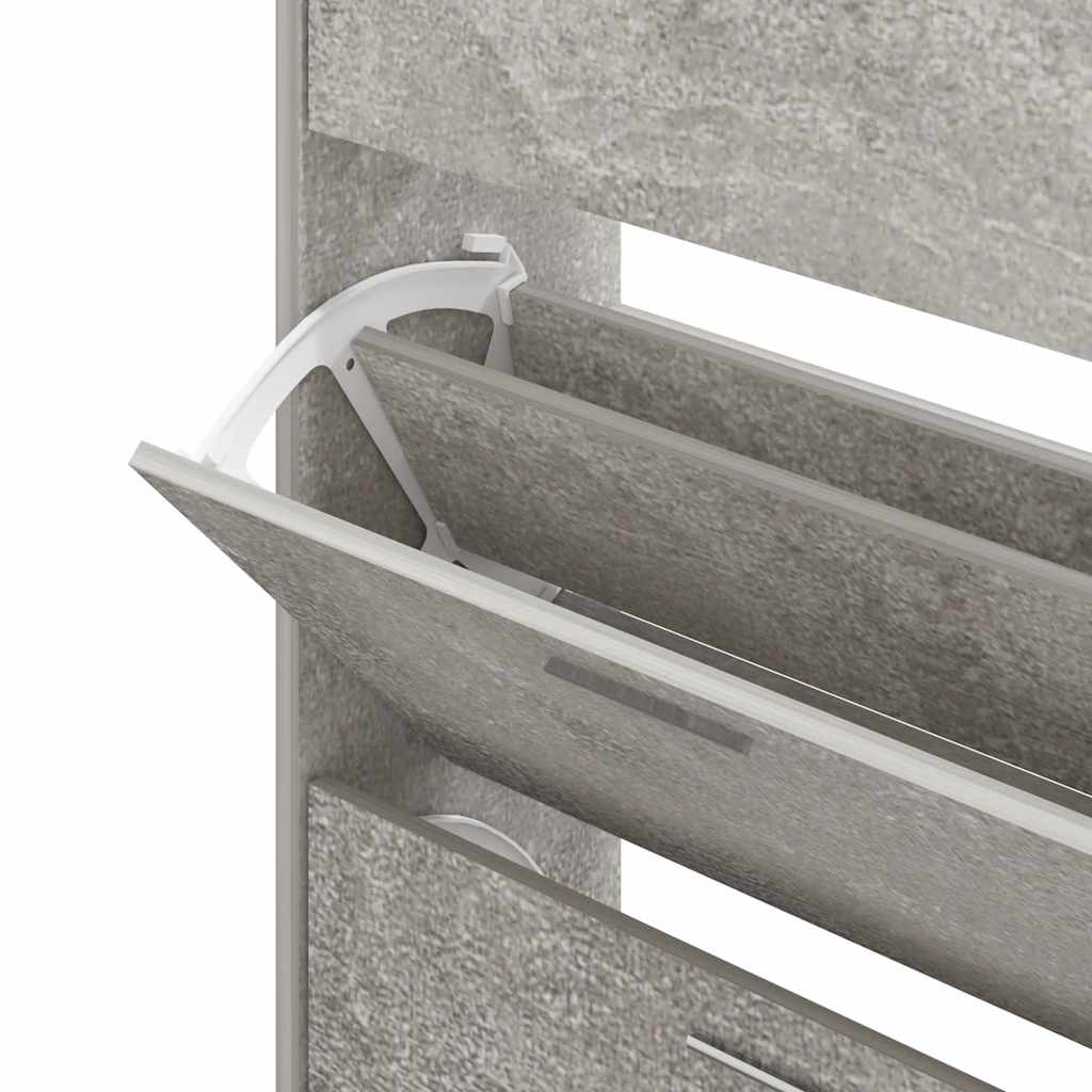 Schuhschrank Betongrau 63x24x104 cm Holzwerkstoff