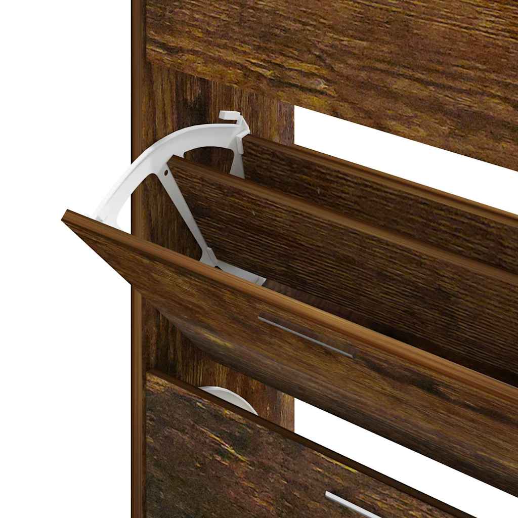 Schuhschrank Räuchereiche 63x24x104 cm Holzwerkstoff