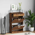 Schuhschrank Räuchereiche 63x24x104 cm Holzwerkstoff