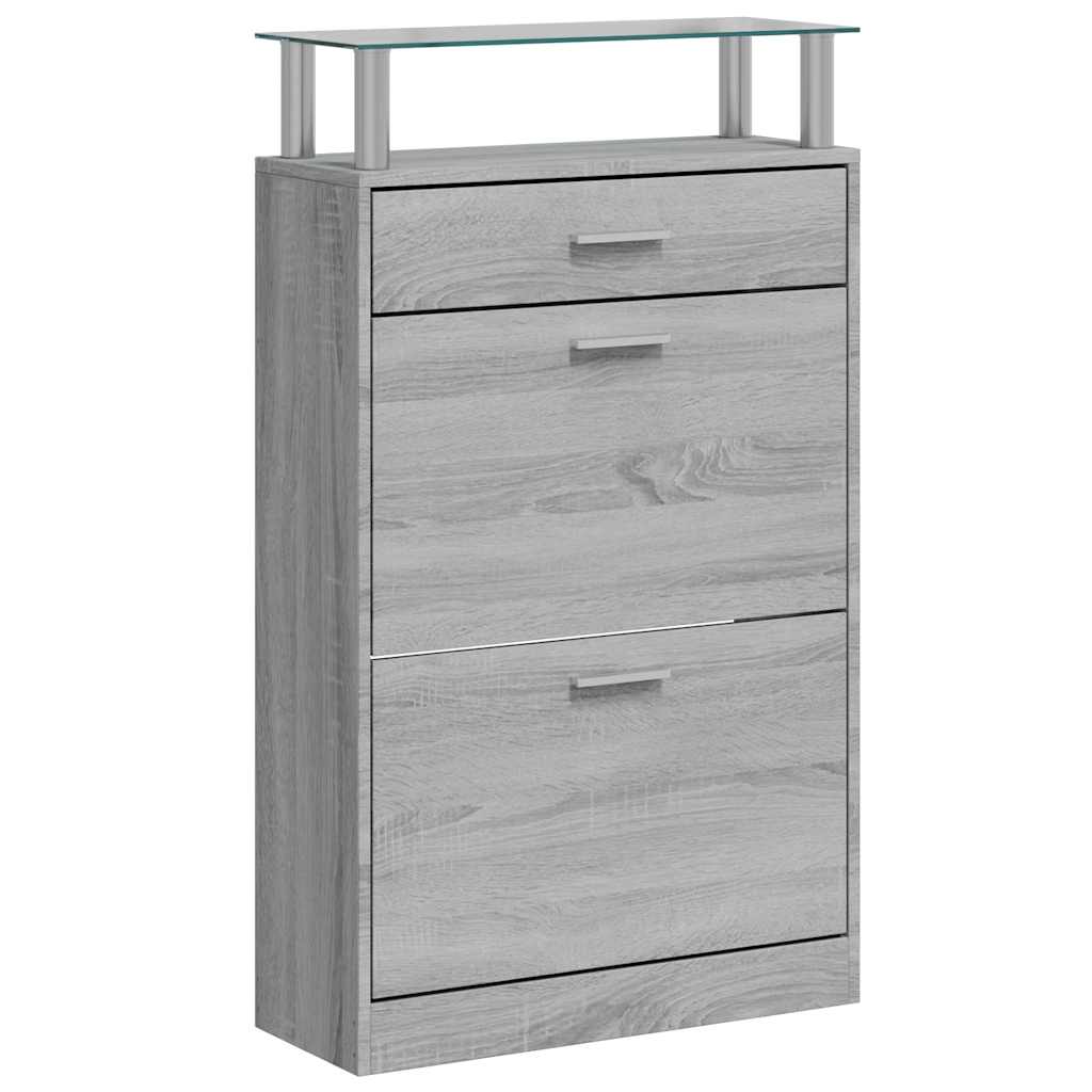 Schuhschrank Grau Sonoma 63x24x104 cm Holzwerkstoff