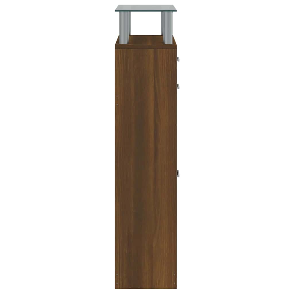 Schuhschrank Braun Eichen-Optik 63x24x104 cm Holzwerkstoff