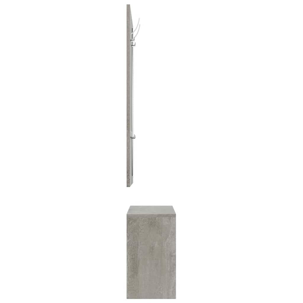 3-tlg. Flurmöbel-Set Betongrau Holzwerkstoff