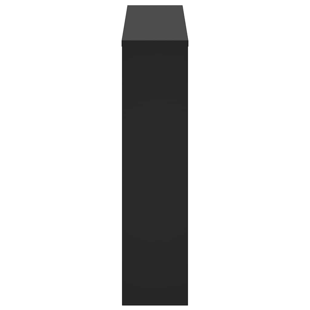 Schuhschrank mit Spiegel 2 Fächer Schwarz 63x17x67 cm