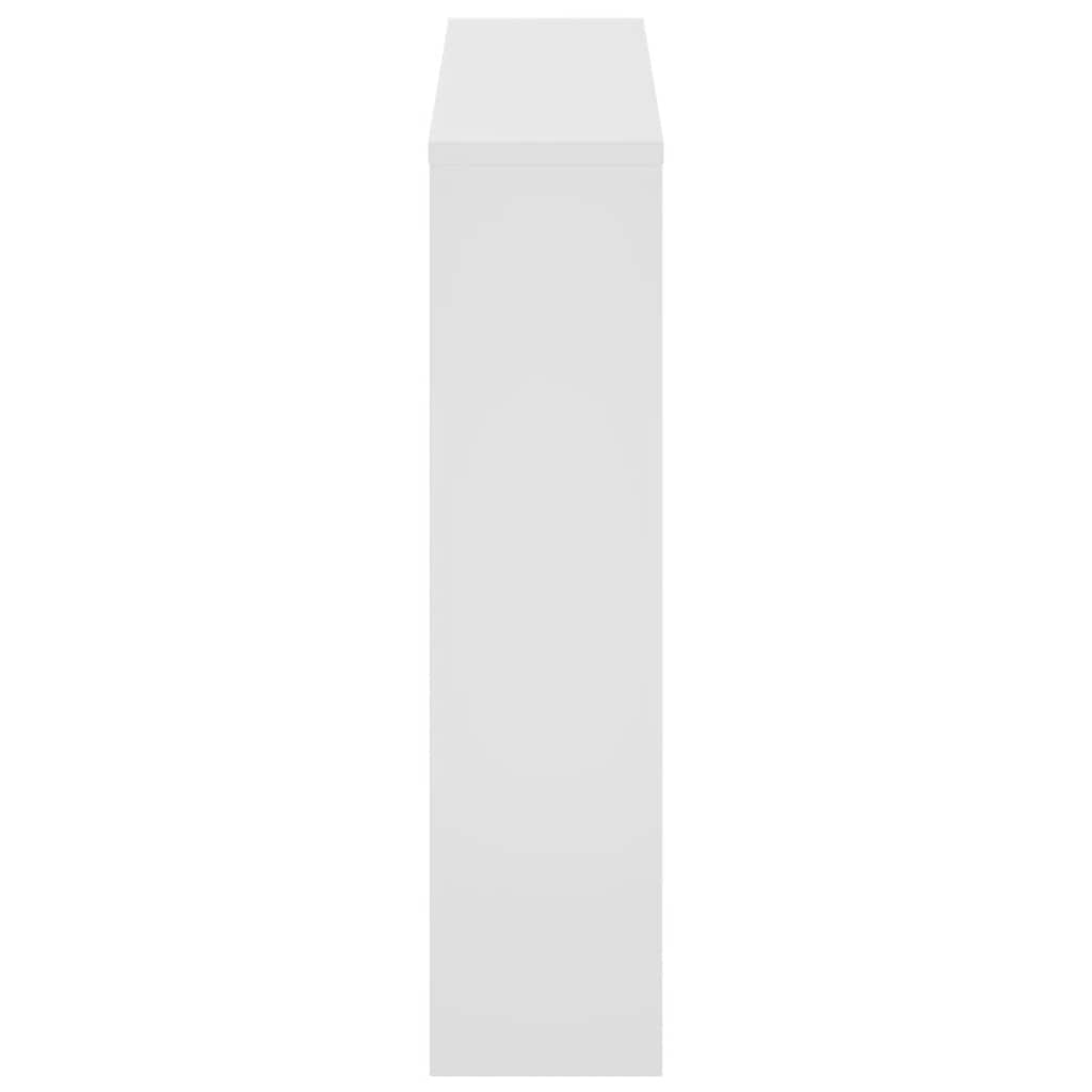 Schuhschrank mit Spiegel 2 Fächer Hochglanz-Weiß 63x17x67 cm