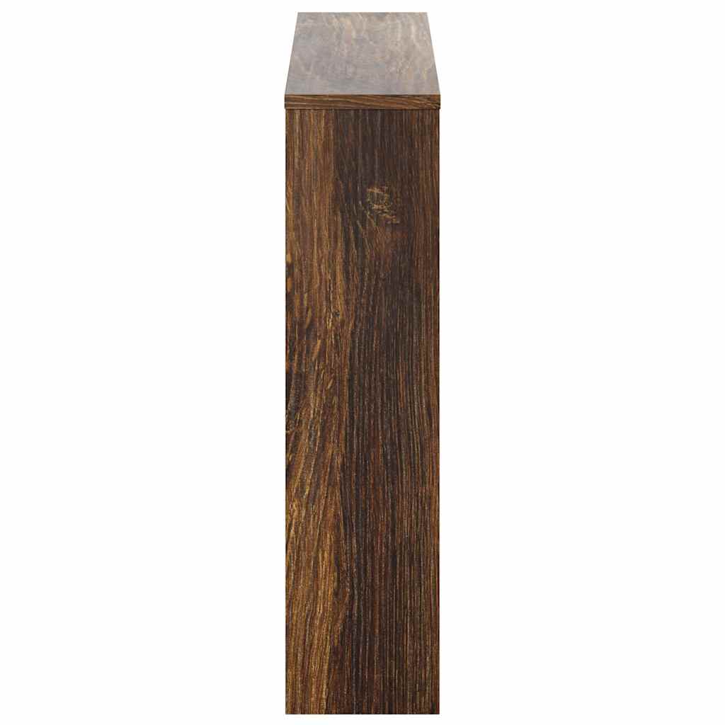 Schuhschrank mit Spiegel 2 Fächer Räuchereiche 63x17x67 cm
