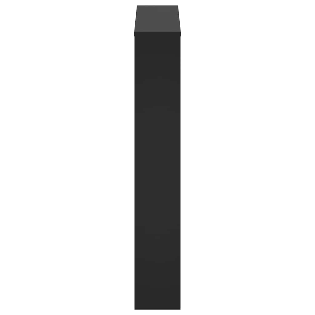 Schuhschrank mit Spiegel 3-lagig Schwarz 63x17x102,5 cm