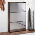 Schuhschrank mit Spiegel 3 Fächer Räuchereiche 63x17x102,5 cm