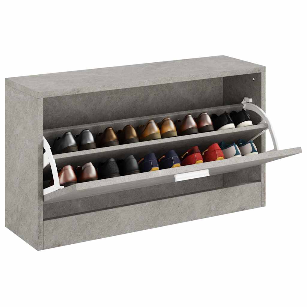 Schuhbank Betongrau 80x24x45 cm Holzwerkstoff