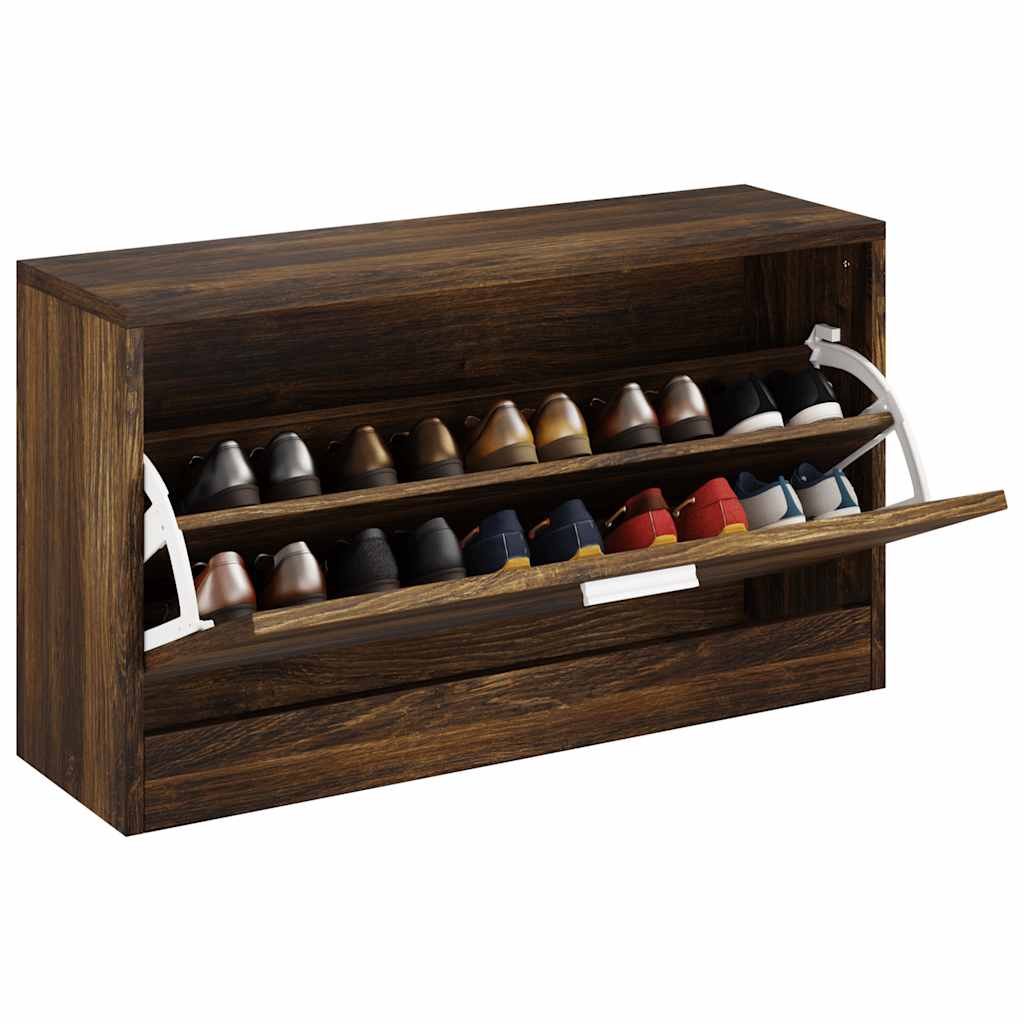 Schuhbank Räuchereiche 80x24x45 cm Holzwerkstoff