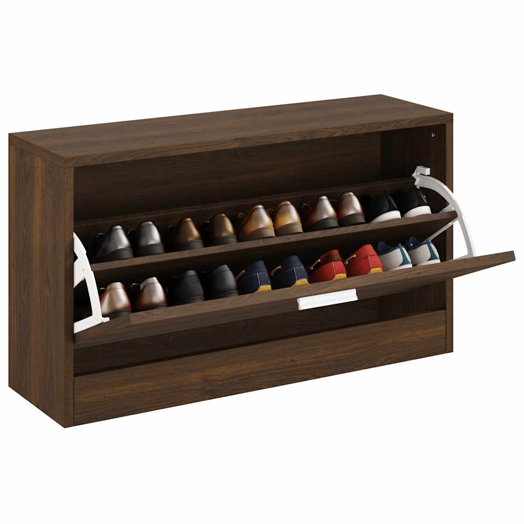 Schuhbank Braun Eichen-Optik 80x24x45 cm Holzwerkstoff