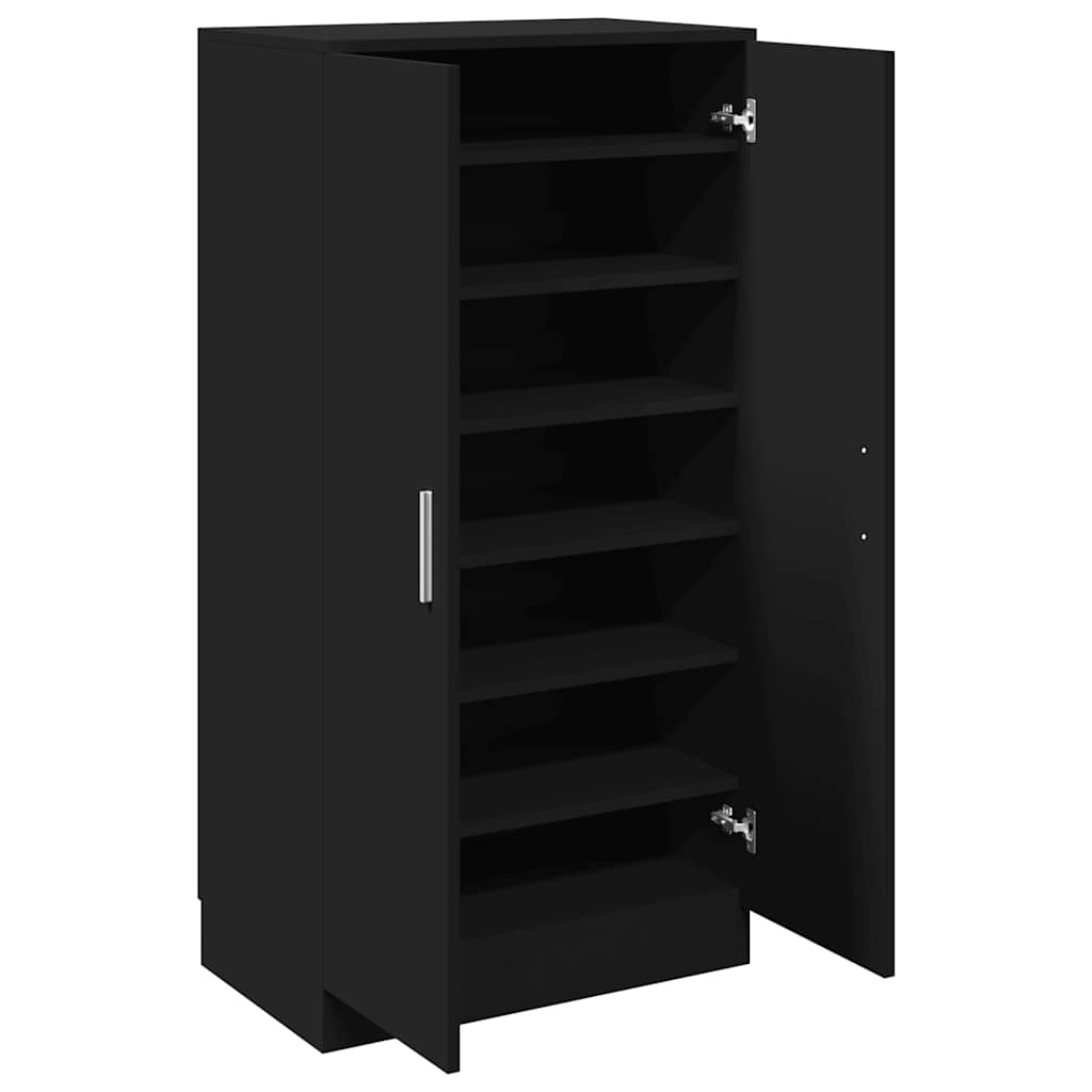 Schuhschrank Schwarz 55x35x108 cm Holzwerkstoff