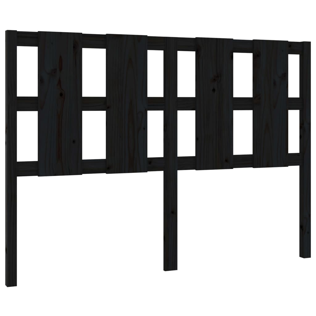 Kopfteil Schwarz 140,5x4x100 cm Massivholz Kiefer