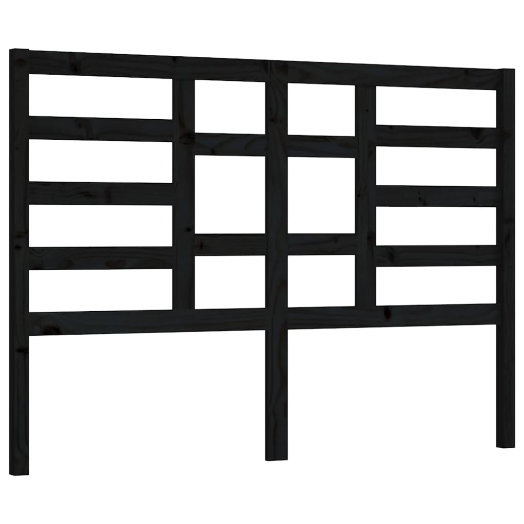 Bett-Kopfteil Schwarz 141x4x104 cm Massivholz Kiefer