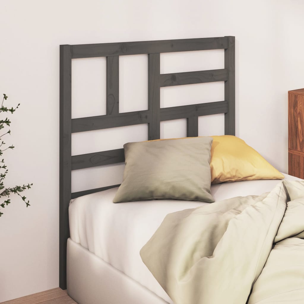 Bett-Kopfteil Grau 81x4x104 cm Massivholz Kiefer