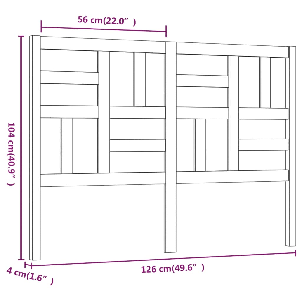 Kopfteil 126x4x104 cm Massivholz Kiefer