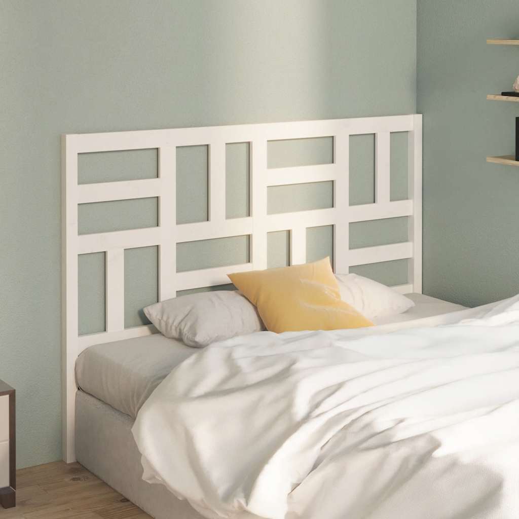 Bett-Kopfteil Weiß 146x4x104 cm Massivholz Kiefer
