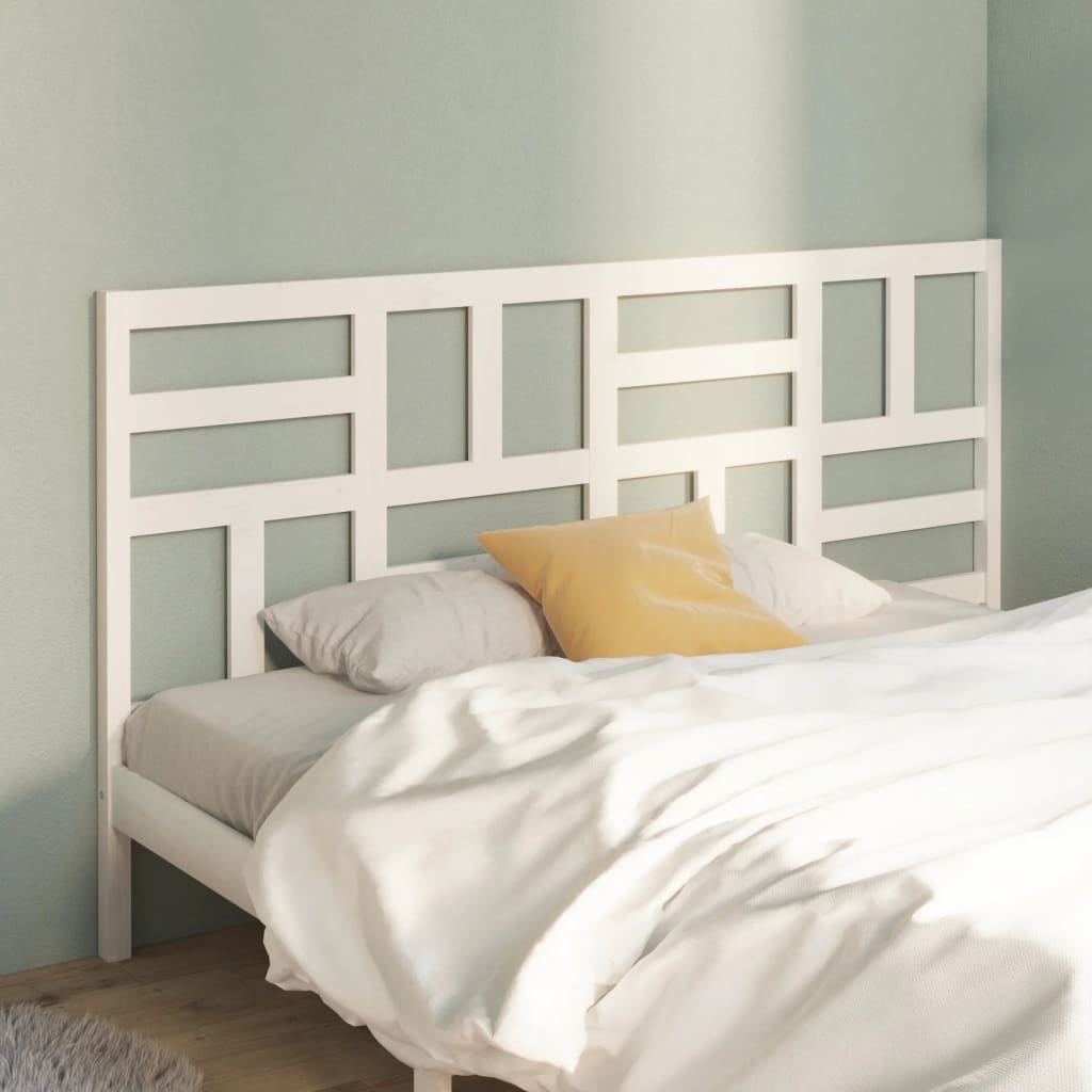 Bett-Kopfteil Weiß 186x4x104 cm Massivholz Kiefer