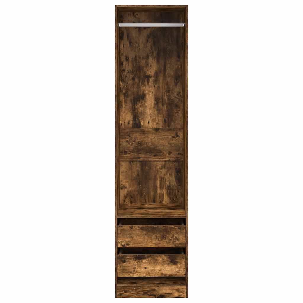 Kleiderschrank mit Schubladen Räuchereiche 50x50x200 cm