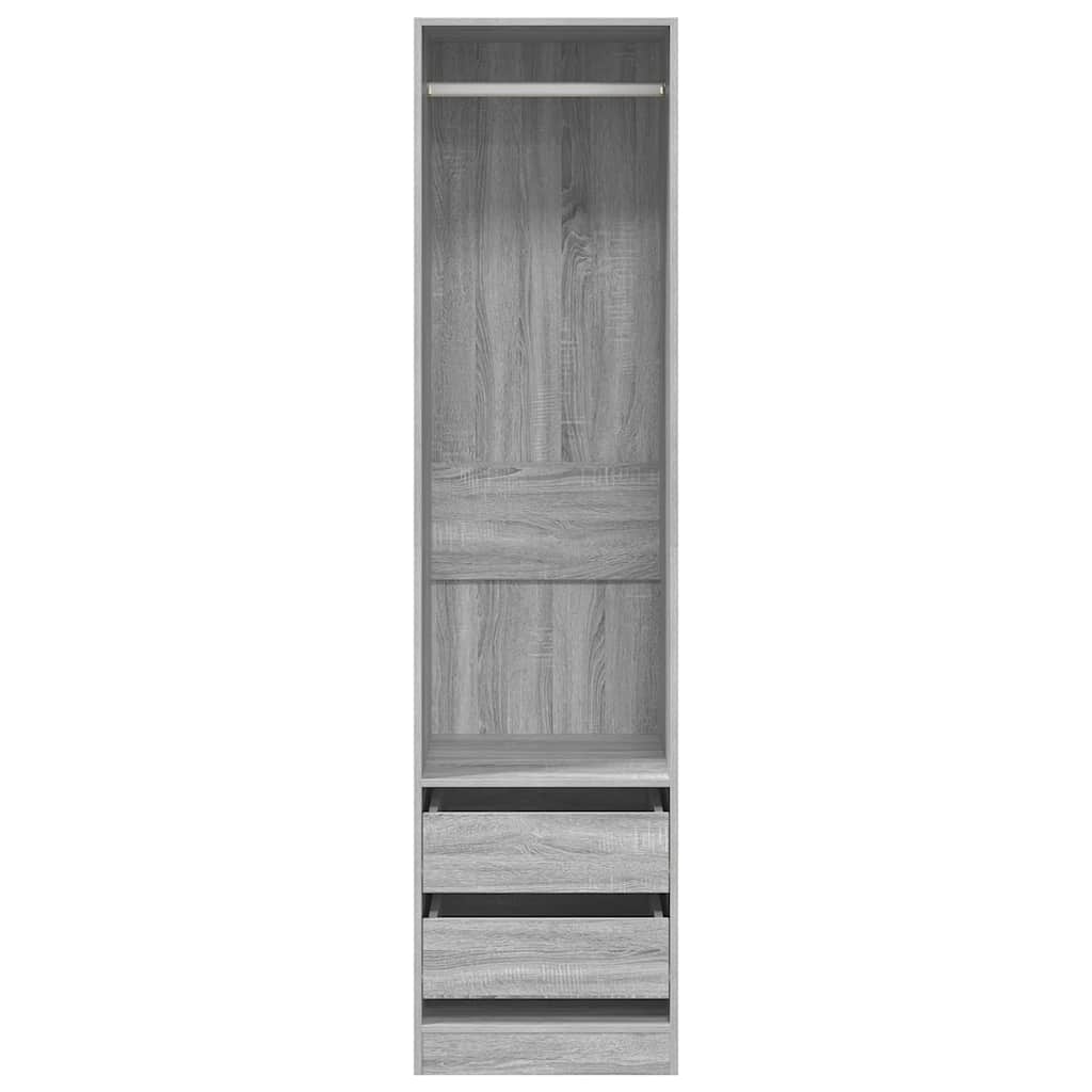 Kleiderschrank mit Schubladen Grau Sonoma 50x50x200 cm
