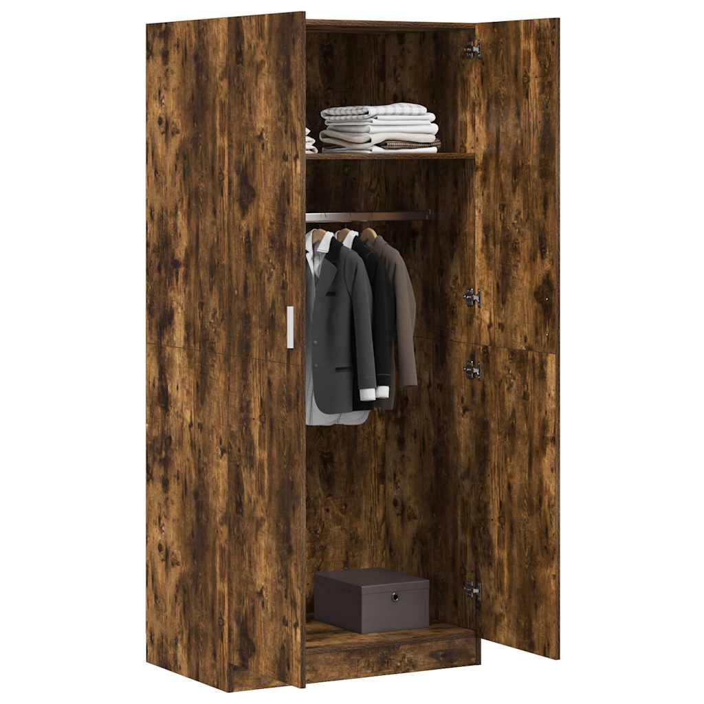 Kleiderschrank Räuchereiche 80x52x180 cm Holzwerkstoff