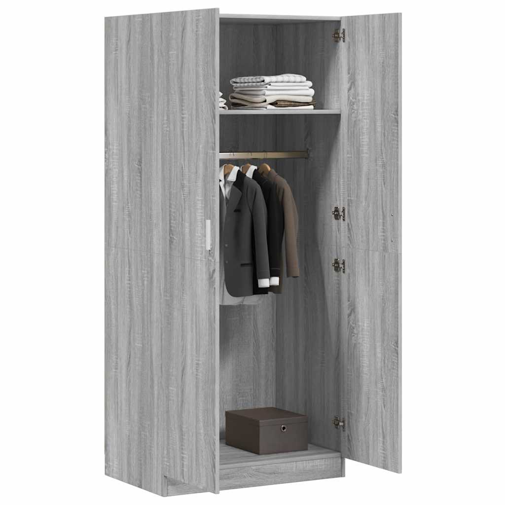 Kleiderschrank Grau Sonoma 80x52x180 cm Holzwerkstoff