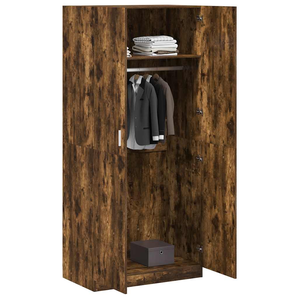Kleiderschrank Räuchereiche 90x52x200 cm Holzwerkstoff