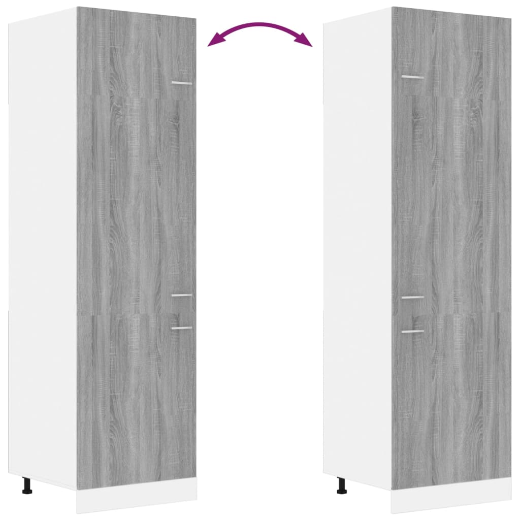 Kühlumbauschrank Lyon Grau Sonoma 60x57x207 cm Holzwerkstoff