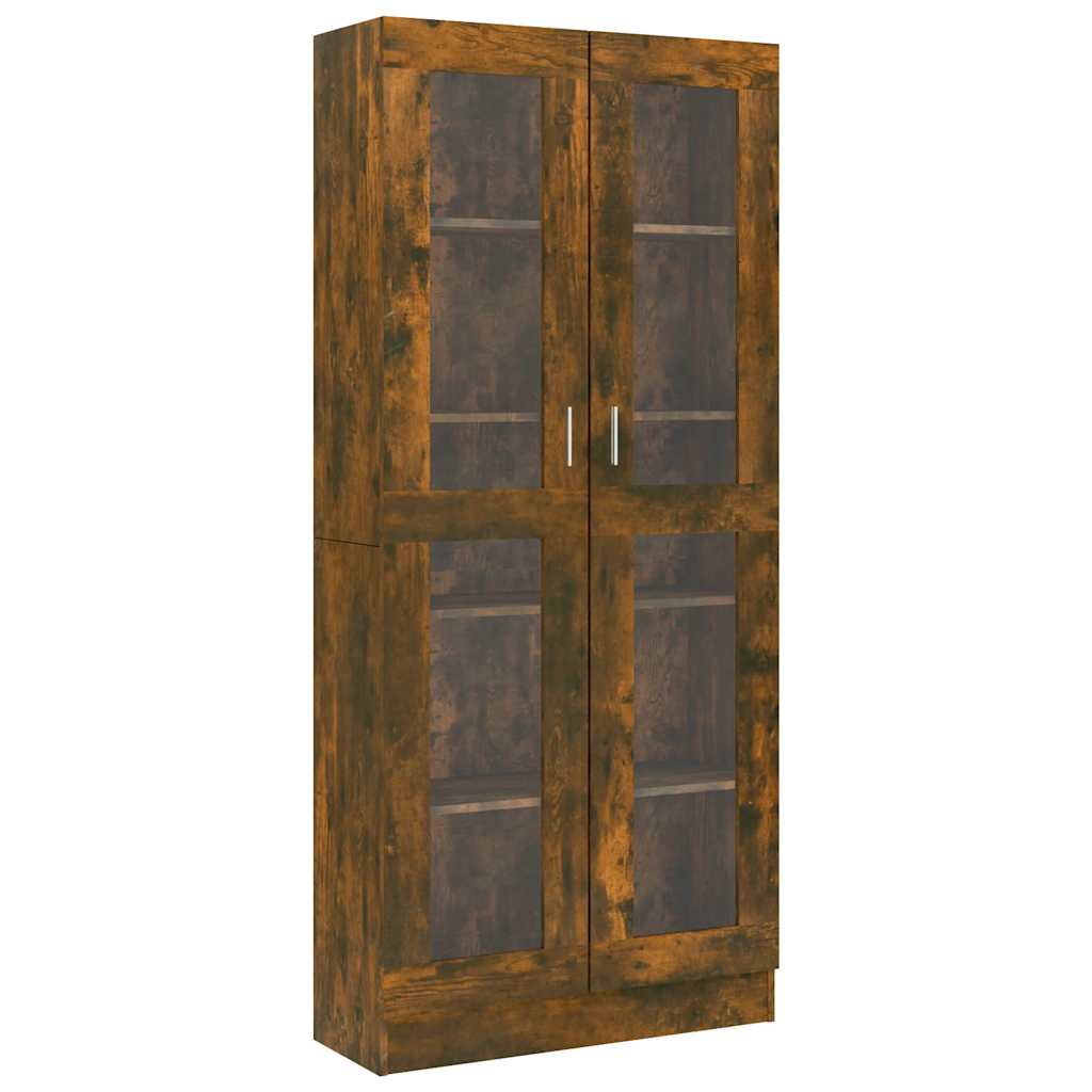 Vitrinenschrank Räuchereiche 82,5x30,5x185 cm Holzwerkstoff