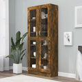 Vitrinenschrank Räuchereiche 82,5x30,5x185 cm Holzwerkstoff