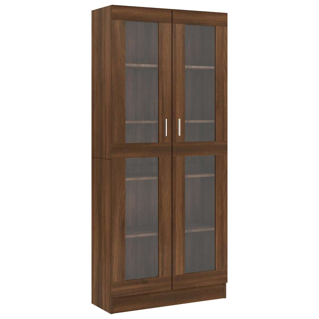 Vitrinenschrank Braun Eichen-Optik 82,5x30,5x185 cm