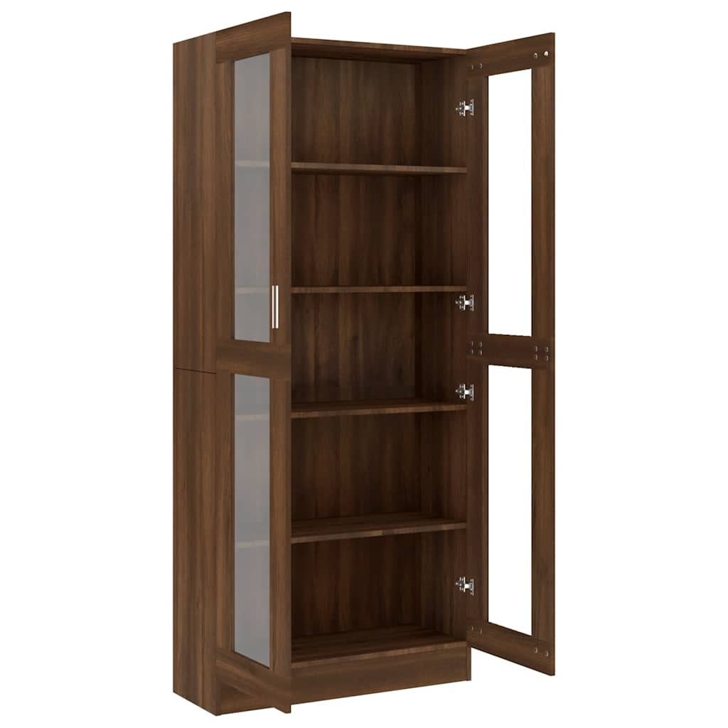 Vitrinenschrank Braun Eichen-Optik 82,5x30,5x185 cm