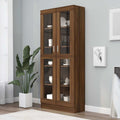 Vitrinenschrank Braun Eichen-Optik 82,5x30,5x185 cm